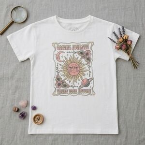 Wonder Nation Girls' Cosmic Journey Sun Moon Graphic Shirt Trust Your Future 2XL